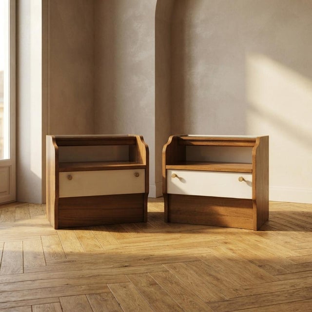 Vintage Bedside Tables, Czechoslovakia, 1940s, Set of 2 For Sale - Image 12 of 12