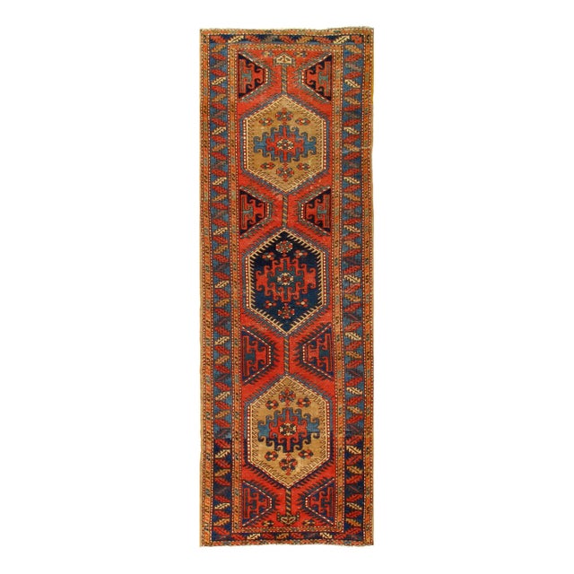 Rust Persian Hand Knotted Serab Runner 3'4'' X 10'5'' D10823 For Sale - Image 4 of 4