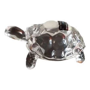 Vintage Clear Art Glass Turtle Figurine, Made in Poland