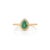 18k Gold Natural Pear Cut Emerald and Diamond Halo Engagement Ring Size 5.5 For Sale - Image 4 of 17