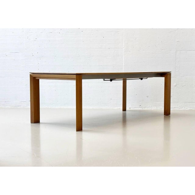 Large Dining Table in Knotted Oak with Integrated Insert Leaf from Seetal Swiss For Sale - Image 12 of 18