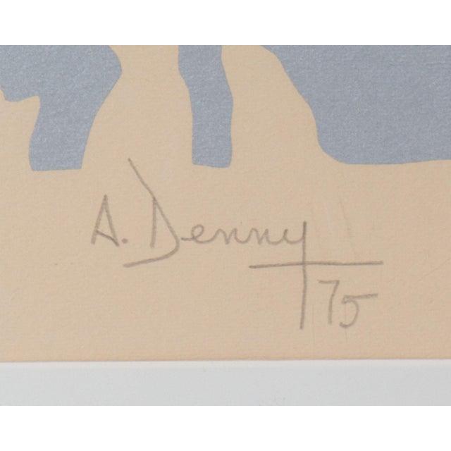 Printmaking Materials 1975 “The Joy of the Circus” Abstract Serigraph Print by A. Denny For Sale - Image 7 of 9