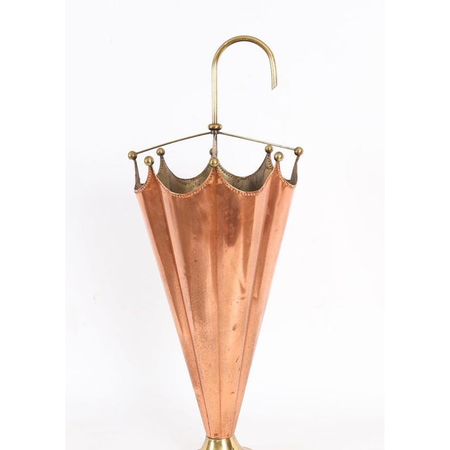 Antique Brass and Copper Umbrella Stand, 1920s For Sale - Image 11 of 16