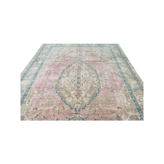 Exact Size: 8'2" x 11'7" Color: Pink Age: Old Materials: Wool Construction: Hand Knotted Origin: Iran