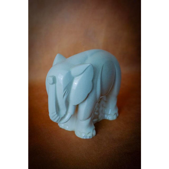 Ivory Charles Lemanceau, Crackled Earthenware Elephant, 1930, Earthenware For Sale - Image 8 of 13