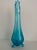 Mid-Century Modern L.E Smith Turquoise Cyan Blue Hobnail Glass 3-Toed Footed Swung Vase For Sale - Image 4 of 11