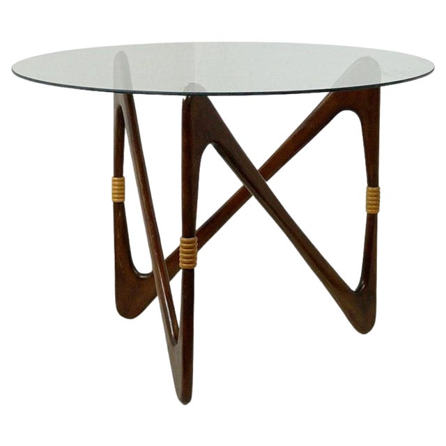 Mid-Century Italian Circular Coffee Table attributed to Cesare Lacca, 1950s For Sale