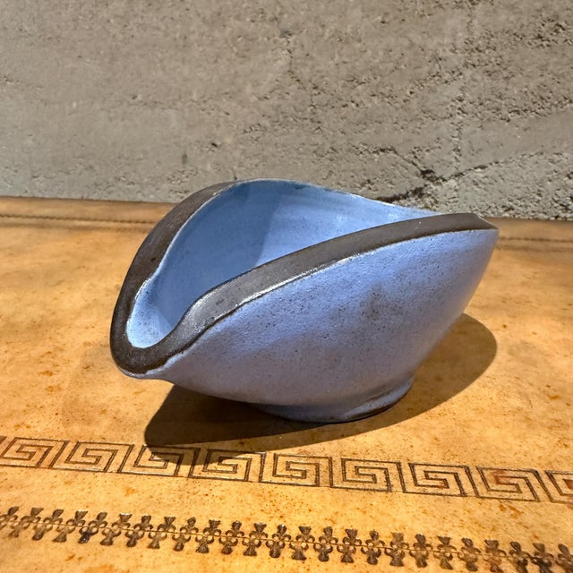 Ceramic Vermeulen Holland Handmade Blue Pottery Bowl Dish Catch All Mid-Century For Sale - Image 7 of 12