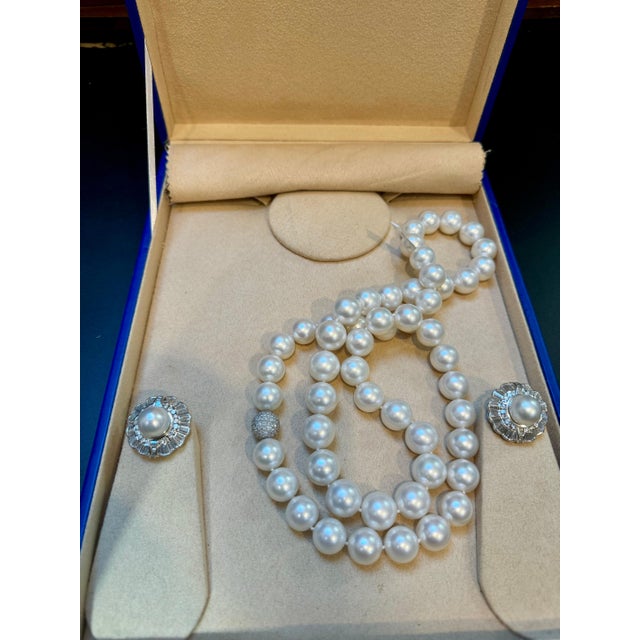 White Paul Morelli Flawless South Sea Pearl & 4 Ct Diamond Strand Opera Necklace 36 " For Sale - Image 8 of 8