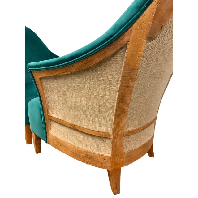 Late 20th Century Custom Emerald Green Velvet Exposed-Back ...