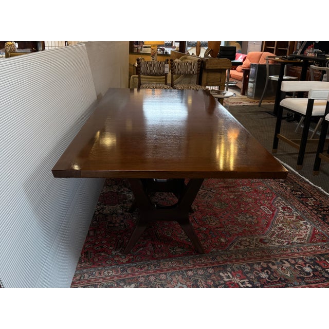 Wood Joseph Jeup Sculpted Trestle Dining Table For Sale - Image 7 of 13