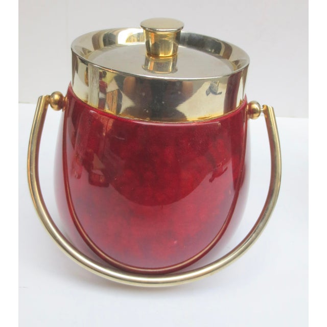 Aldo Tura Bar Set Lacquered Goat Skin -Set of 4 For Sale In New York - Image 6 of 12