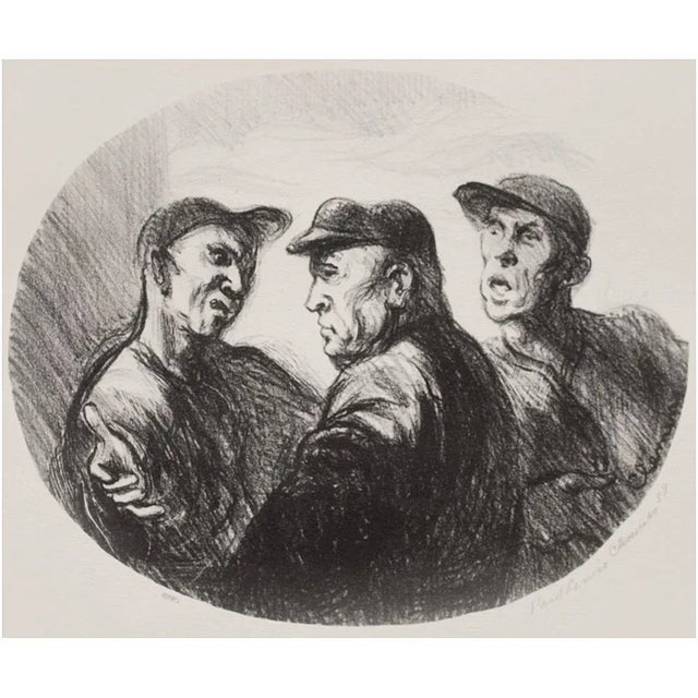 1939 After "Baseball Argument" by Paul Clemens, First Edition Period Lithograph For Sale - Image 9 of 9