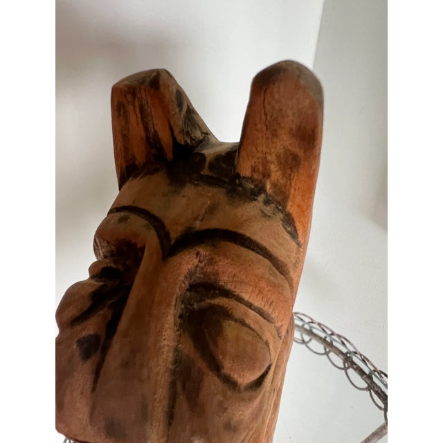 2000 - 2009 Carved Wooden Folk Art Cat Statue Figurine For Sale - Image 5 of 5