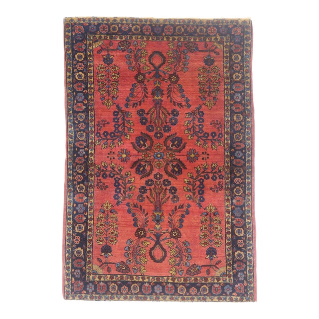 Antique Persian Sarouk Rug, 03'04 X 04'11 For Sale