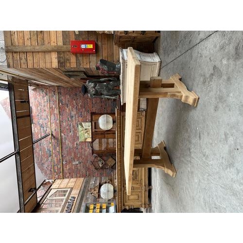 Solid Oak Farmhouse Table For Sale - Image 11 of 13