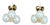 Tripod Pearl Stud Earring With Tiny Diamond in 14 Karat Yellow Gold For Sale