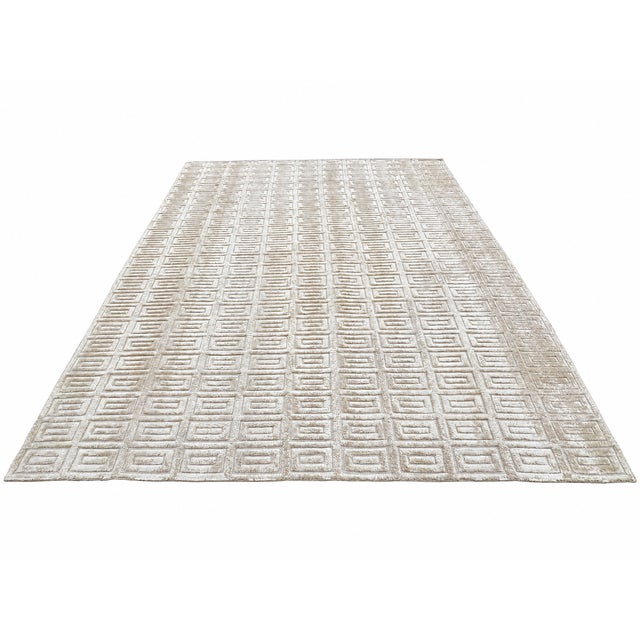 Rh Rajouri Silk & Wool Rug – 9' × 12' Sand | Hand-Knotted Silk & Wool | Hand-Carved | Made in Nepal For Sale - Image 14 of 18