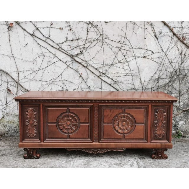 Carved Walnut Chest, 1970s For Sale - Image 12 of 12