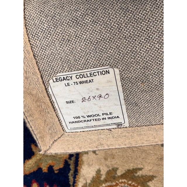 2ft 7in × 9ft Jaunty Legacy Collection Le-75 Wheat Wool Runner Rug For Sale - Image 10 of 12