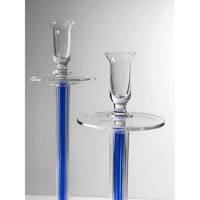 Glass Candleholders from IVV Italia, 1980s, Set of 2 For Sale - Image 4 of 6