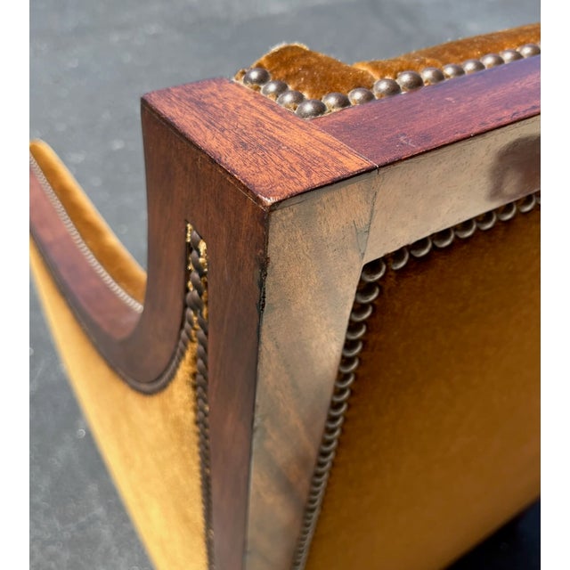 Dessin Fournir Eyton Bergere. Mohair, Mahogany Club Chair For Sale - Image 9 of 17