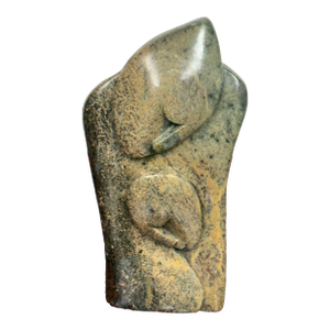 Sam Shadrack African Hand-Carved Stone Mother + Child Sculpture