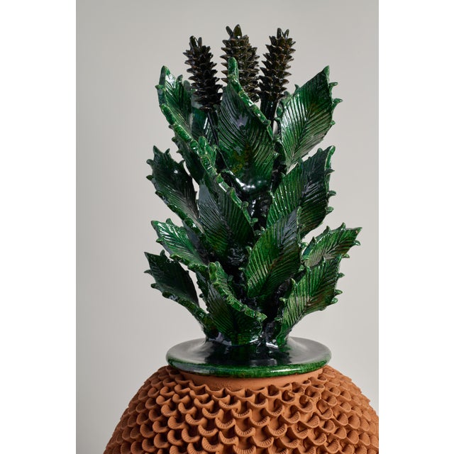 Terra Cotta Sculptural Mexican Clay Pineapple For Sale - Image 8 of 9