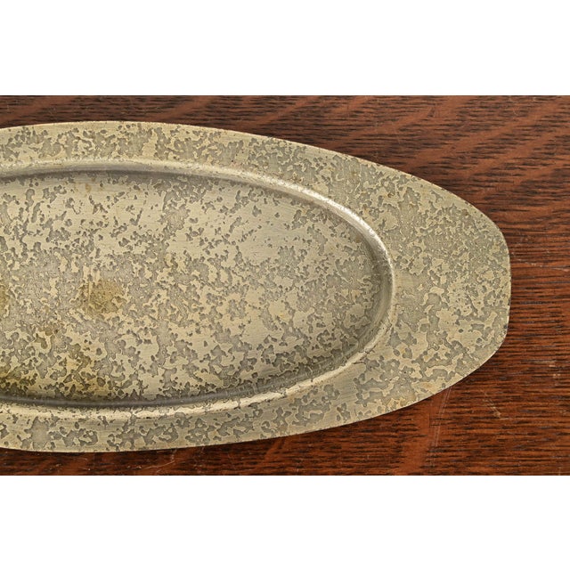 Roycroft Arts & Crafts Silver Finished Hammered Copper Tray, Circa 1920s For Sale In South Bend - Image 6 of 10