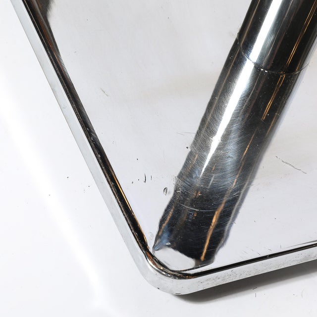 Transparent Mid-Century Modernist Floor Lamp in Lucite & Polished Nickel Attributed to Hansen For Sale - Image 8 of 18