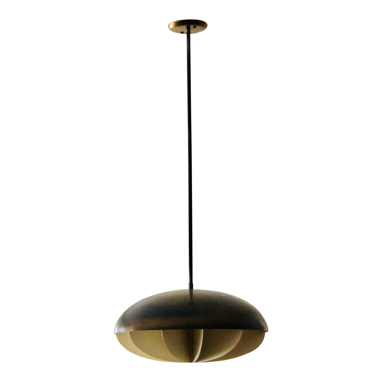 1950s Modernist Bronze Metal Pendant | Chairish - Modern Metal Pendant Sconces