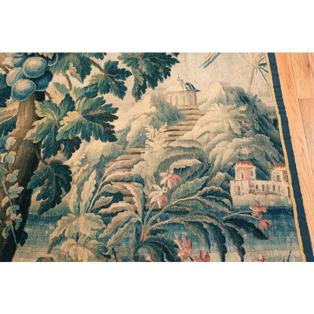 Textile Nazmiyal Collection 18th Century French Aubusson Tapestry 5 Ft 8 in X 7 Ft 7 In For Sale - Image 7 of 11