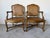 Hollywood Regency Vintage Hollywood Regency French Louis XV-Style Giltwood Cane Armchairs – A Pair For Sale - Image 3 of 14