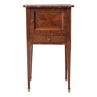 Louis XVI Style Marquetry Bedside Table — French, 19th Century For Sale