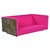 Adrian Pearsall Craft Associates Pink Paul Evans Style Brutalist Loveseat Sofa For Sale - Image 14 of 16