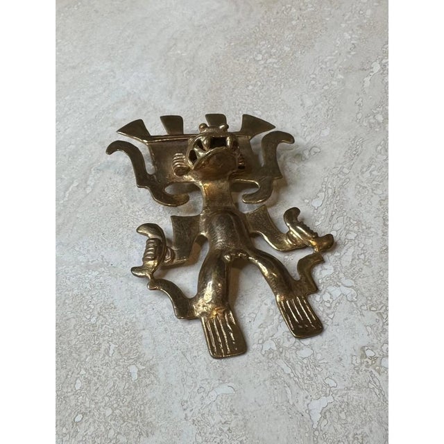 Vintage Gold Tribal Pendant For Sale - Image 4 of 12