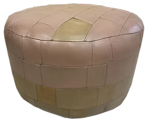 Vintage Leather Patchwork Ottoman, 1970s