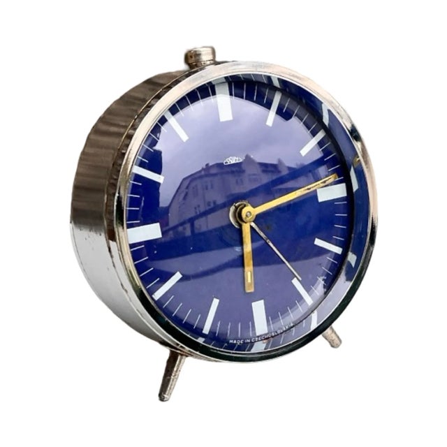 Prim Chrome Alarm Clock, Vintage Mechanical Clock, Czechoslovakia, 1970s. For Sale - Image 16 of 18