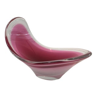 Freeform Colored Crystal Cup, Signed, Scandinavia, circa 1970 For Sale