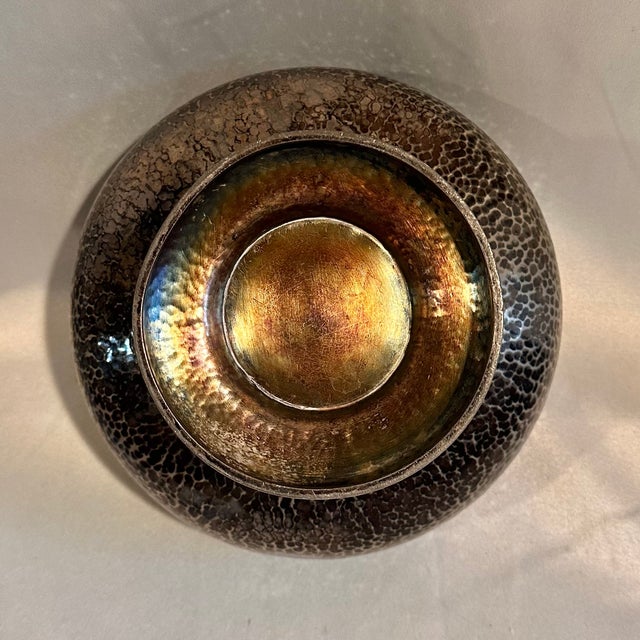 Antique Arts and Crafts Hammered Silverplate Bowl For Sale - Image 10 of 13