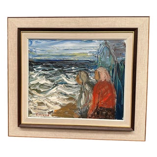 Einar Emland, Figures, 1960s, Oil on Canvas, Framed For Sale