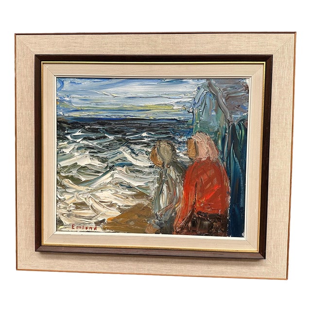 Einar Emland, Figures, 1960s, Oil on Canvas, Framed For Sale