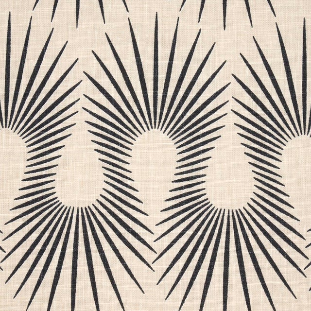 Japanese Schumacher x Neisha Crosland Hedgehog Fabric in Putty Black For Sale - Image 3 of 4