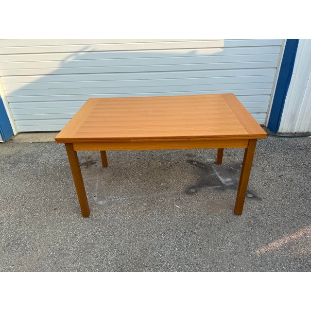 Danish Modern Teak Extendable Dining Table With Two Leaves, Made in Denmark For Sale - Image 10 of 12