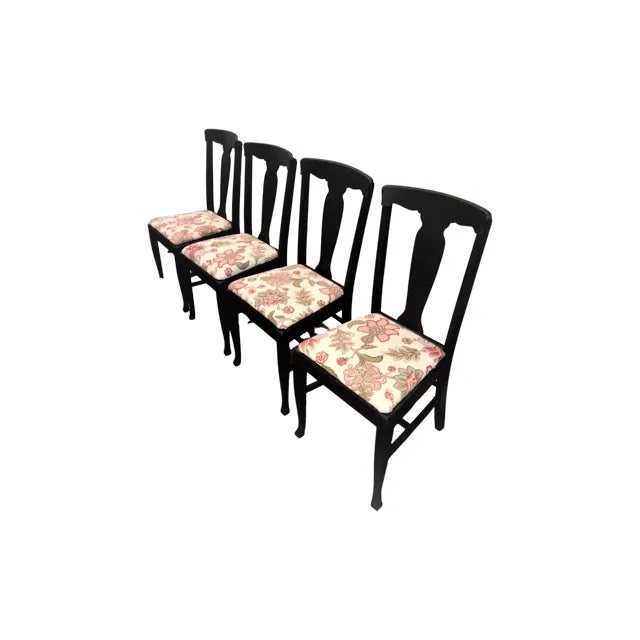 Vintage 4 piece dining chair set refinished with a more modern look to blend in with today’s Farmhouse or Mid-Century...