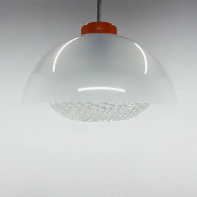 Mid-Century Plastic and Glass Pendant, Czechoslovakia, 1970s For Sale - Image 3 of 7