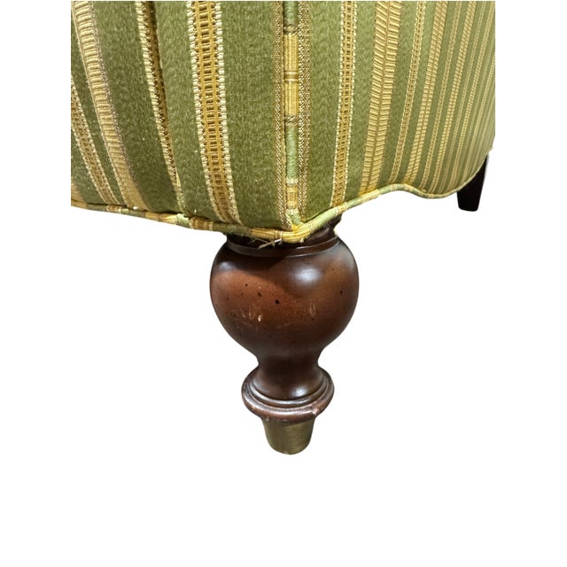 Textile Sherrill Loveseat / Sofa With Fine Striped Upholstery For Sale - Image 7 of 10