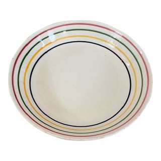 Vintage Hand Painted Ceramic Pasta Bowl For Sale