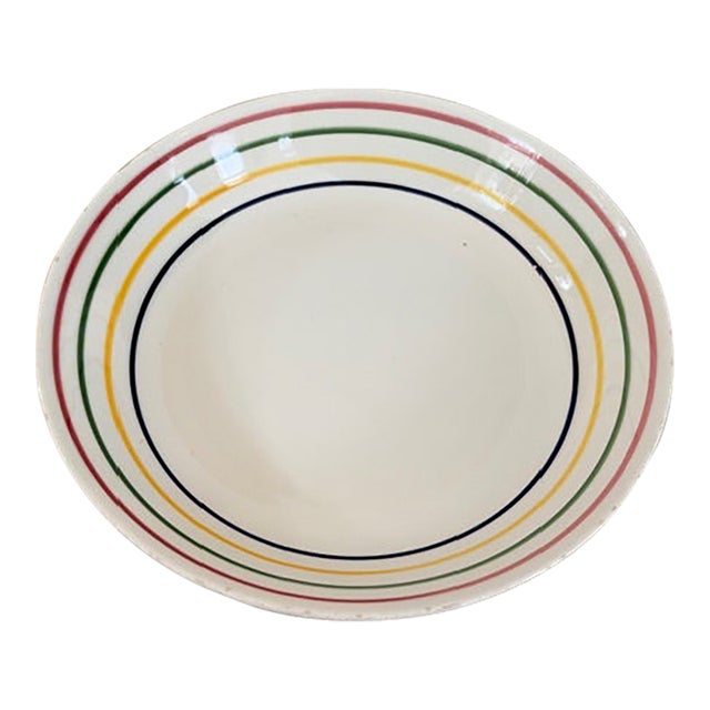 Vintage Hand Painted Ceramic Pasta Bowl For Sale