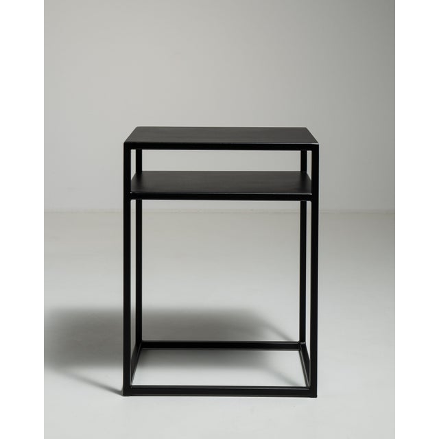 Early 21st Century Poland Black Wood Side Table For Sale - Image 12 of 14